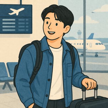 A person walking with a suitcase.